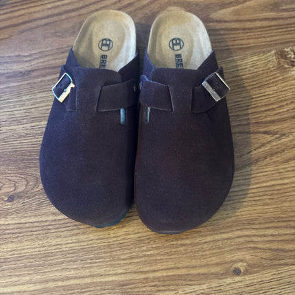 Classic leather wooden clogs