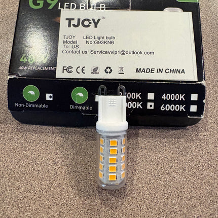 G9 LED bulbs, 40 W replacements six pack