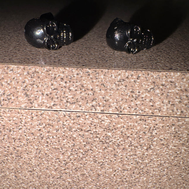 Black skull earrings for Pierced ears