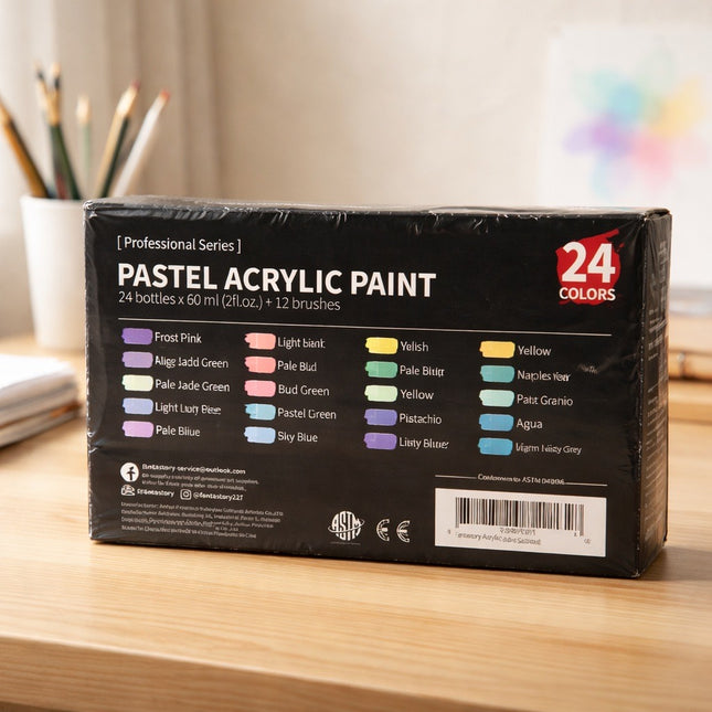 Pastel acrylic paints 24 colors