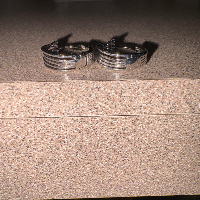 Silver loop earrings for pierced ears