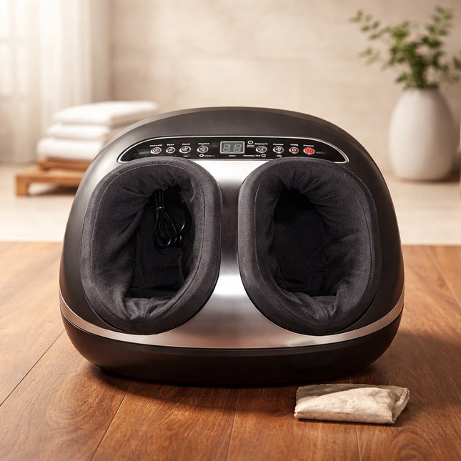 Foot massager with remote heat and timer