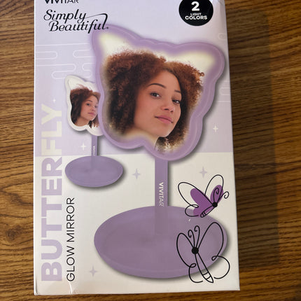Butterfly glow mirror with two light colors