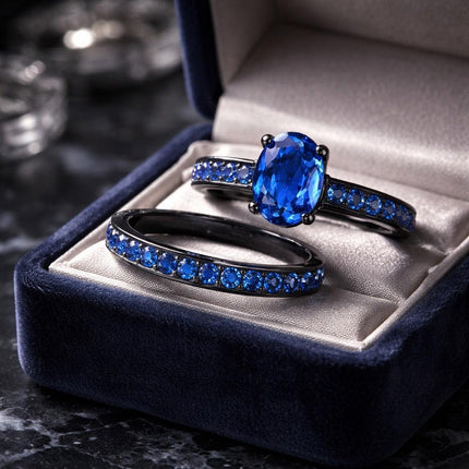 Black and blue ring set - Foostuff! Amazing Deals Every Day!