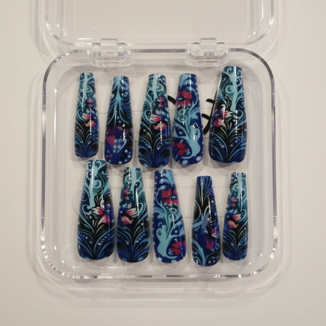 Blue press on nails - Tula Rose